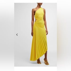 A.L.C. Yellow Delfina One-Shoulder Cut-Out Side Gathered Maxi Worn once, size 2